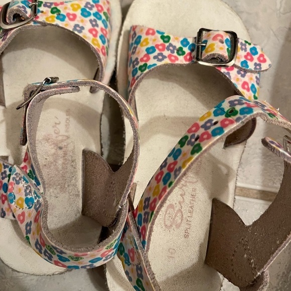 Salt Water Sandals Hoy Shoe Original Multi Flower Sz 10 Baby Sun San Surfer - Picture 8 of 9